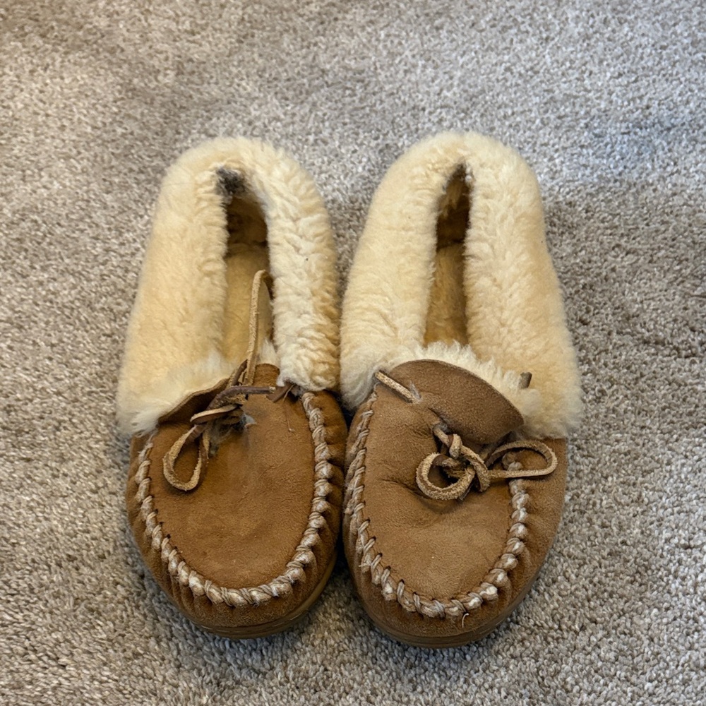 Cozy Tan Women’s Moccasin Slippers